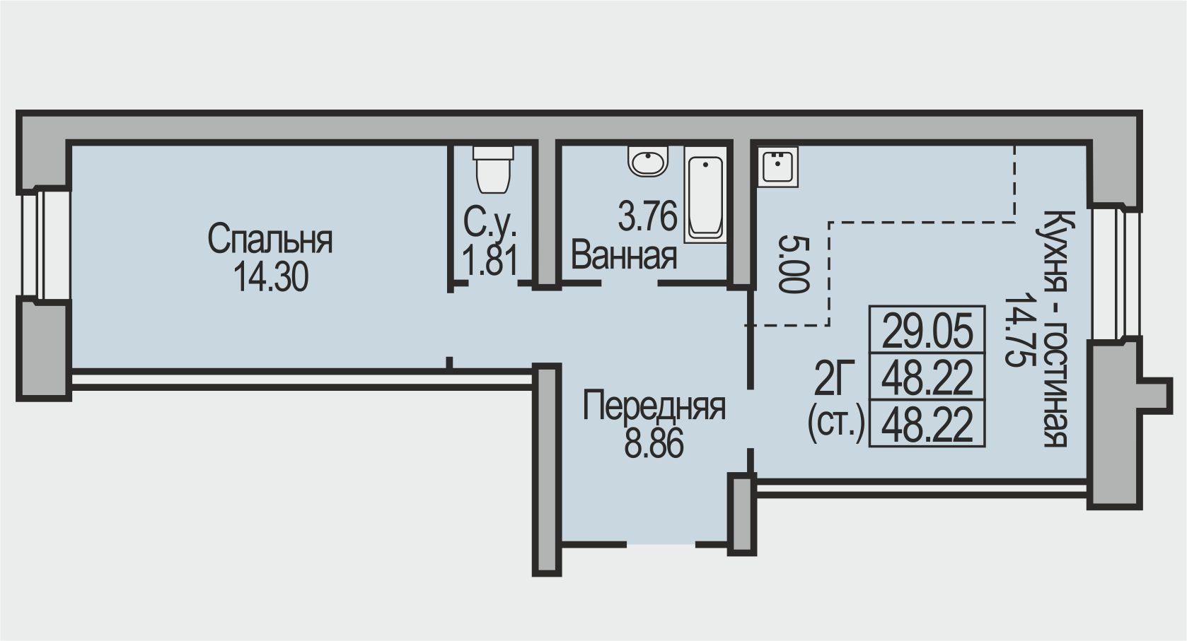 2 ком студия 48,22 (1э б/б) мкр. Поэзия, д.12, "А.А.Фет" 2 ком студия 48,22 (1э б/б) мкр. Поэзия, д.12, "А.А.Фет"